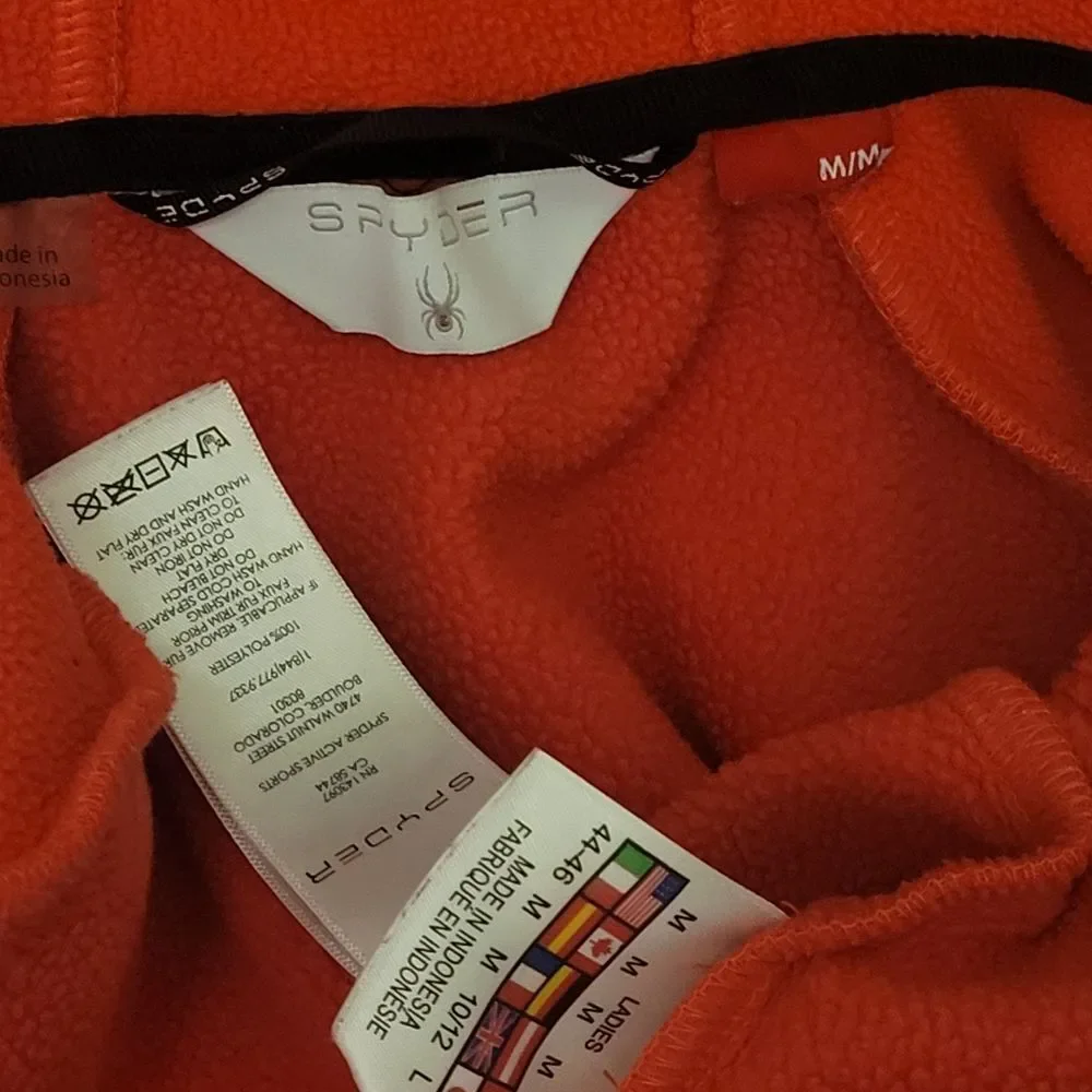 Spyder Men's Orange Full-Zip Hooded Jacket